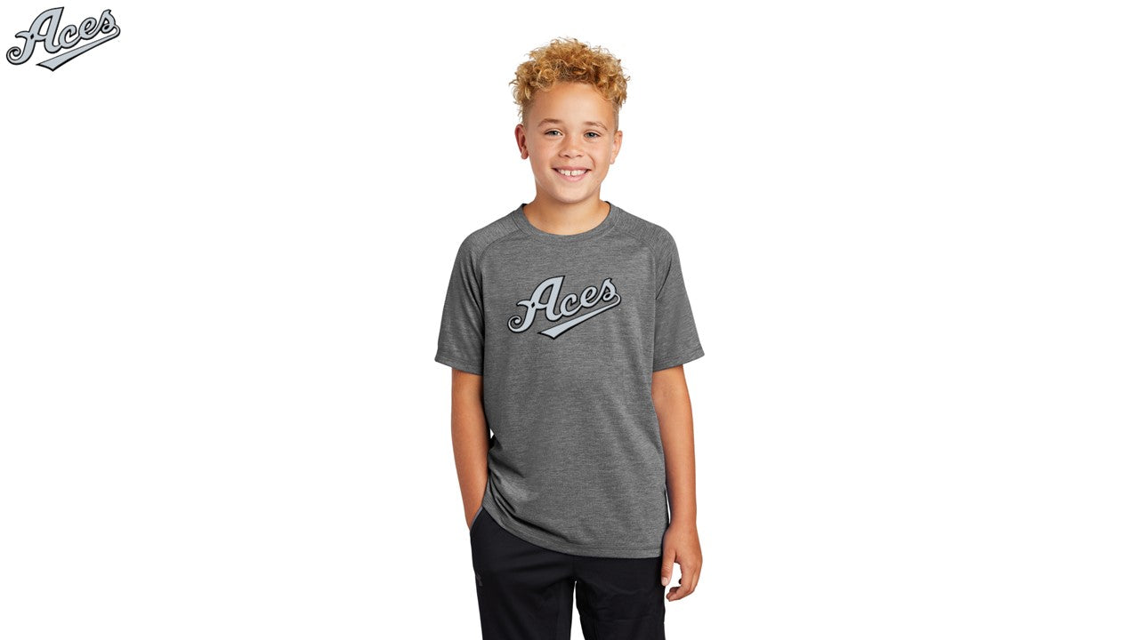 Youth PosiCharge ® Tri-Blend Wicking Raglan Tee