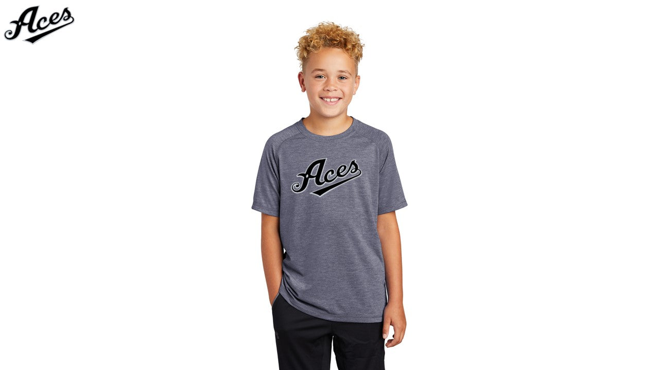 Youth PosiCharge ® Tri-Blend Wicking Raglan Tee