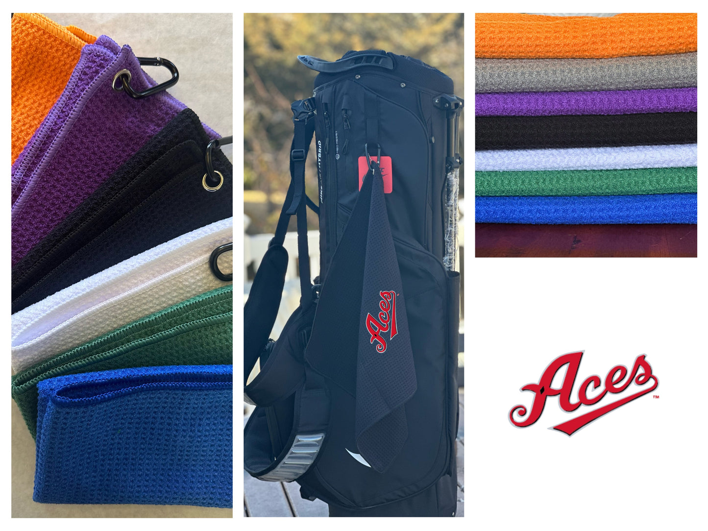 Aces Embroidered Golf Towel