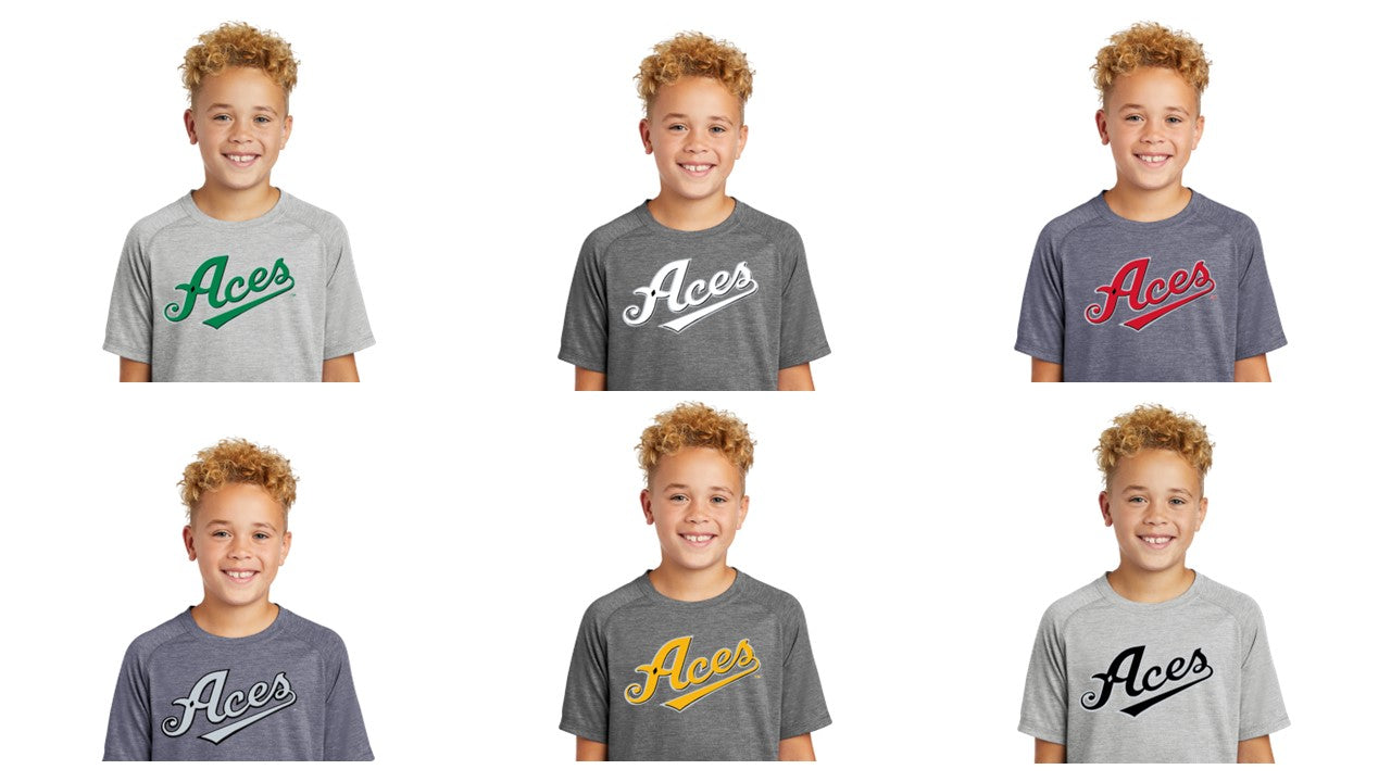 Youth PosiCharge ® Tri-Blend Wicking Raglan Tee