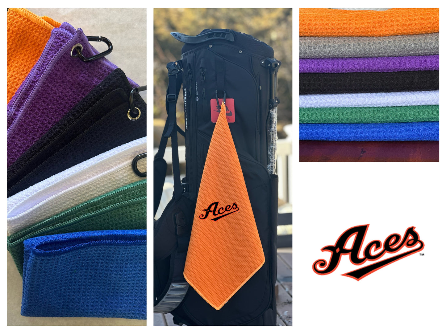 Aces Embroidered Golf Towel
