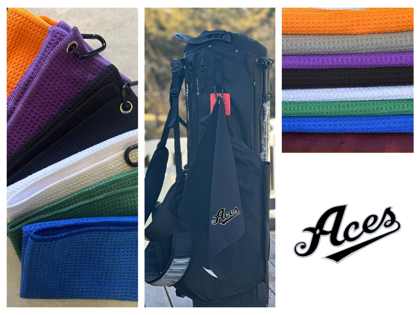 Aces Embroidered Golf Towel