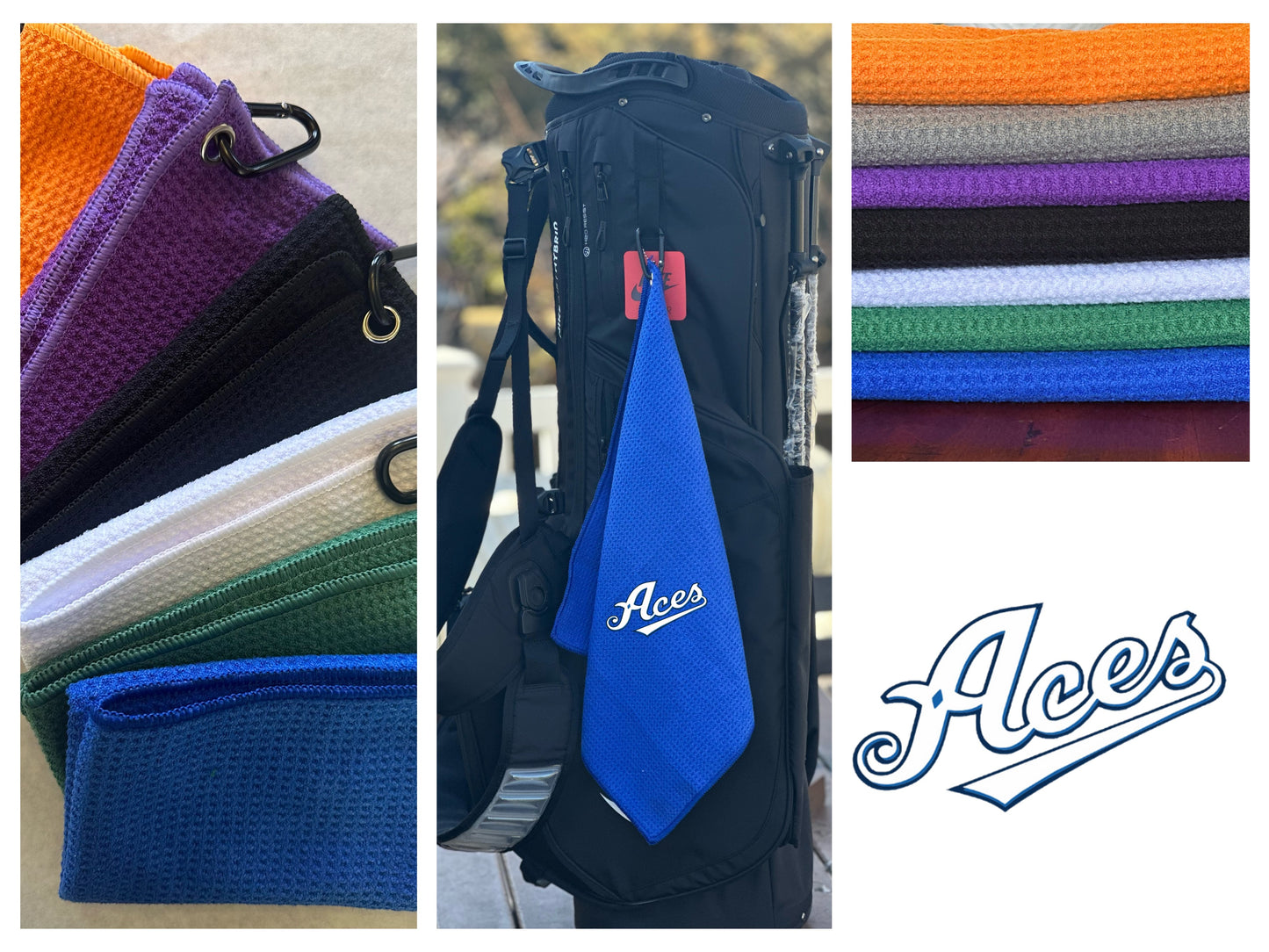 Aces Embroidered Golf Towel