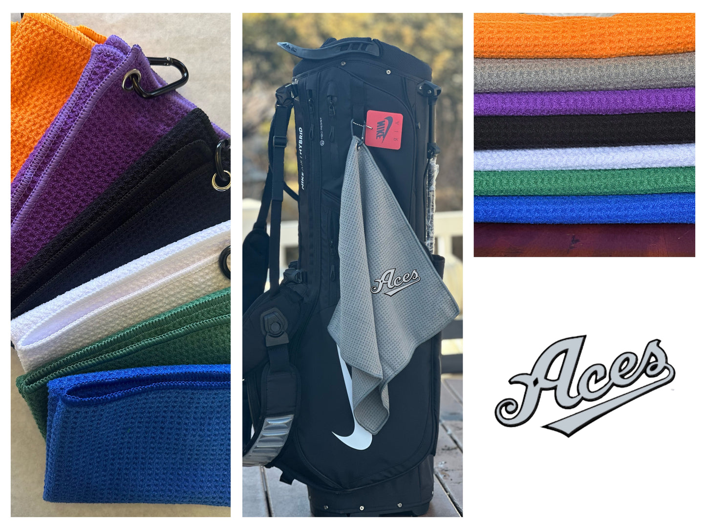 Aces Embroidered Golf Towel