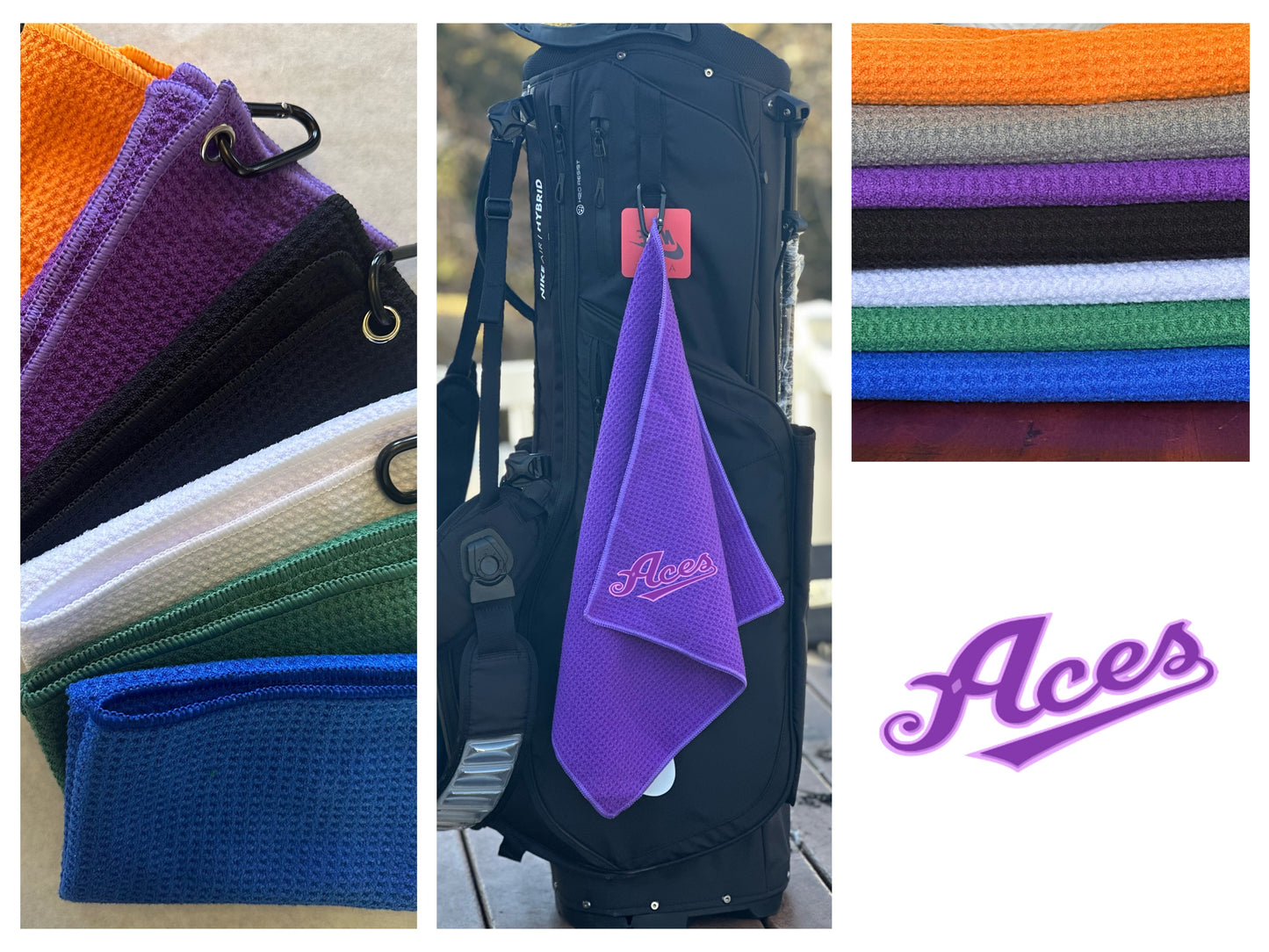 Aces Embroidered Golf Towel
