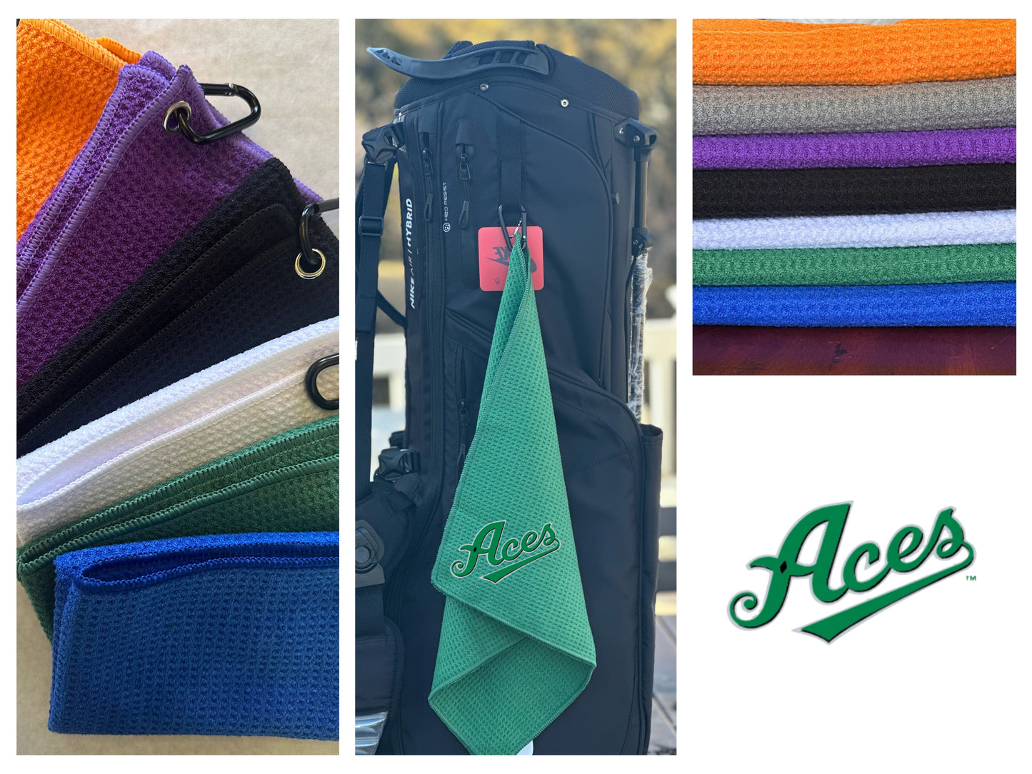 Aces Embroidered Golf Towel