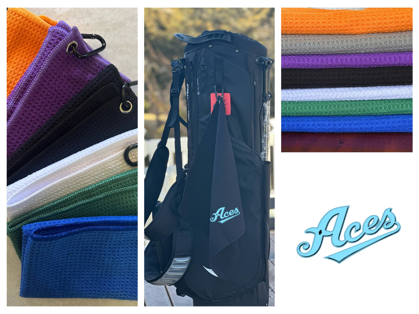 Aces Embroidered Golf Towel