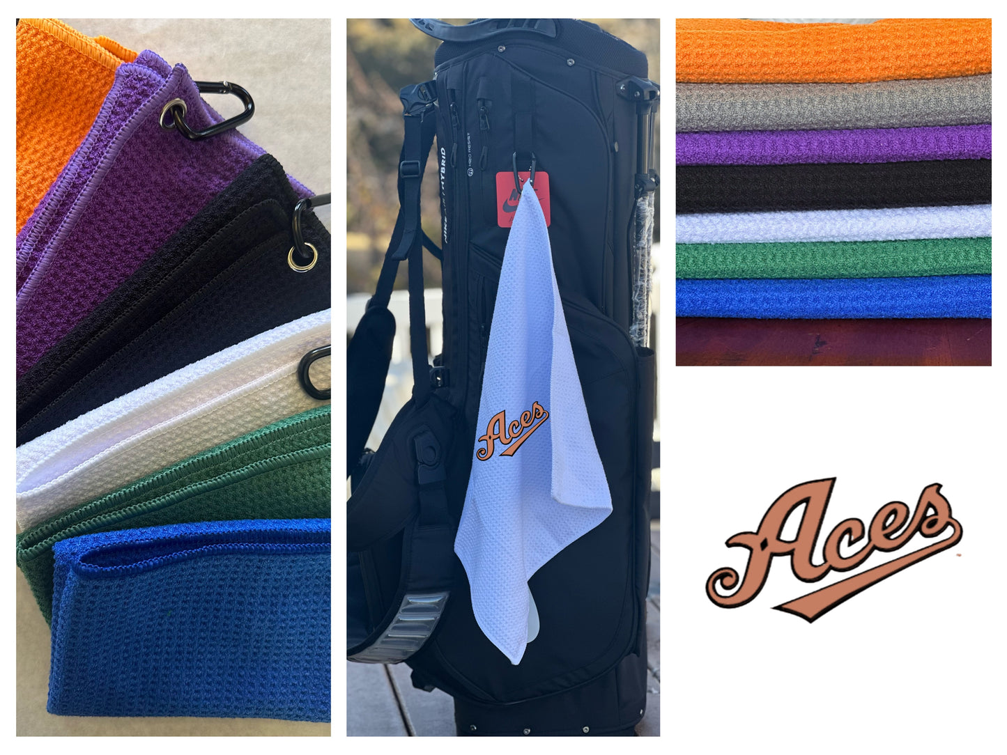 Aces Embroidered Golf Towel